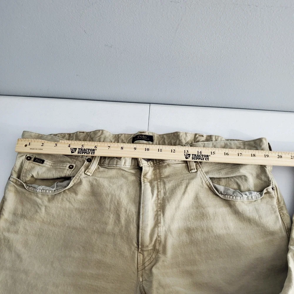 Polo Ralph Lauren Varick Slim Straight Tan Khaki Pants Mens 38x32 Stretch Jeans
